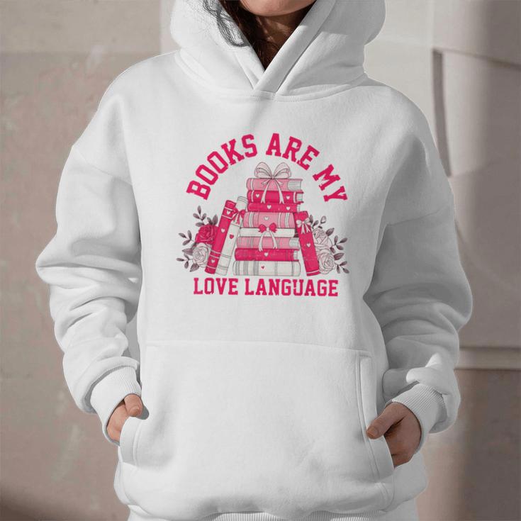 Books Are My Love Language Valentine Book Lover Graphic Youth Hoodie
