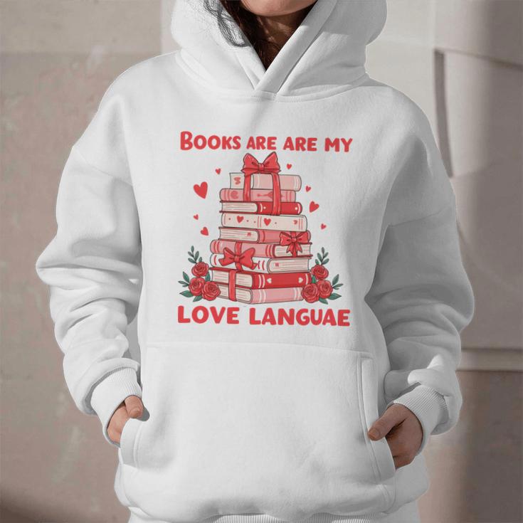 Books Are My Love Language Valentine Book Reading Teacher Graphic Youth Hoodie