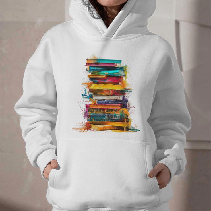 Books Painting Colorful Art Abstract Graphic Books Graphic Youth Hoodie