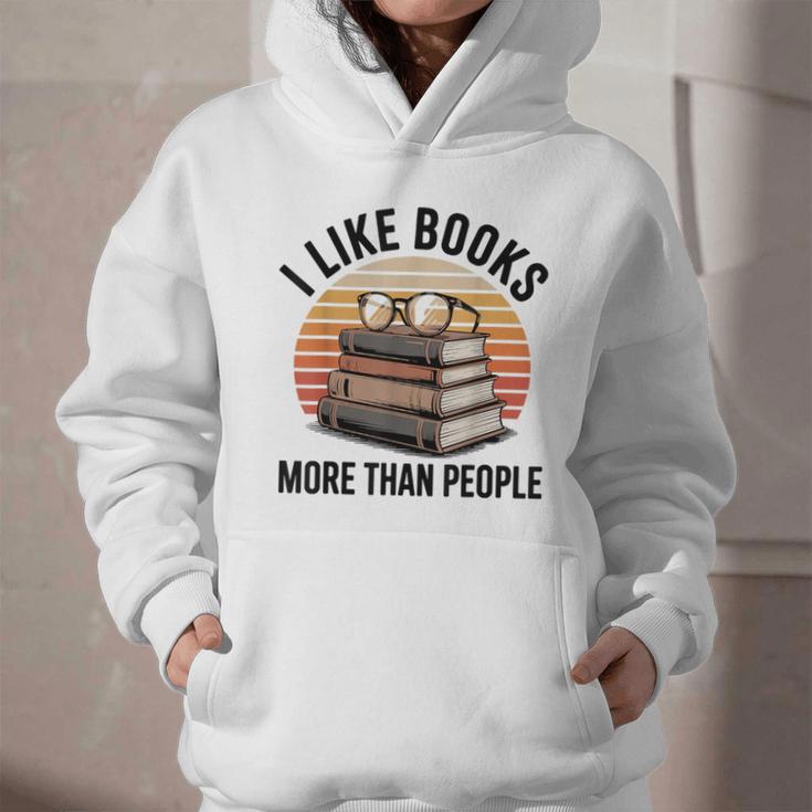 I Like Books More Than People Glasses Graphic Youth Hoodie