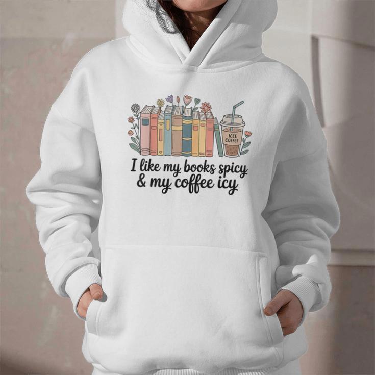 I Like My Books Spicy & My Coffee Icy Lover Bookworm Graphic Youth Hoodie