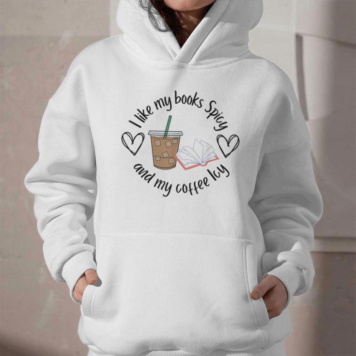 I Like My Books Spicy And My Coffee Icy Books Booktok Graphic Youth Hoodie