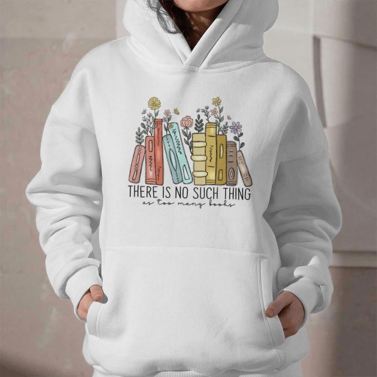 Books Wildflowers There Is No Such Thing As Too Many Books Graphic Youth Hoodie