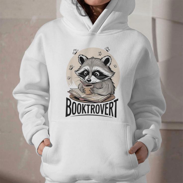 Booktrovert Raccoon Reading And Coffee For Book Lover Graphic Youth Hoodie
