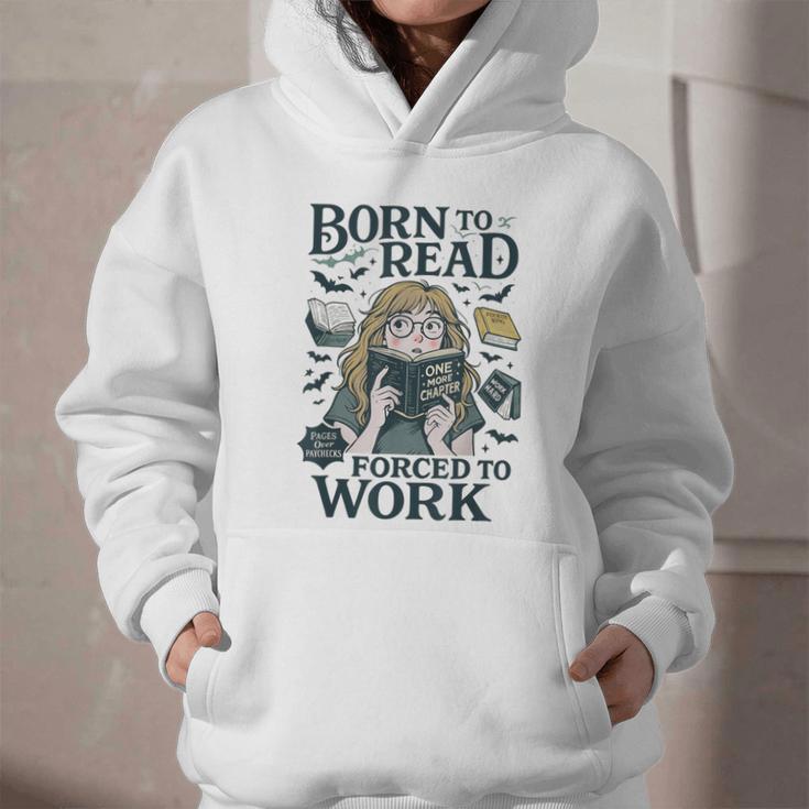 Born To Read Forced To Work Bookish Girl Book Lover Graphic Youth Hoodie