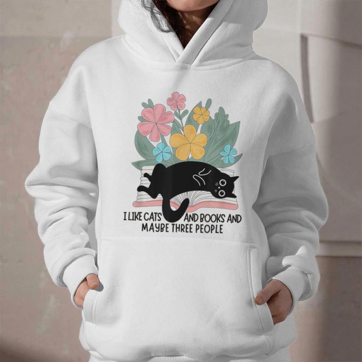 Cat Meme I Like Cats And Books And Maybe Three People Graphic Youth Hoodie Cat Meme I Like Cats And Books And Maybe Three People Graphic Youth Hoodie