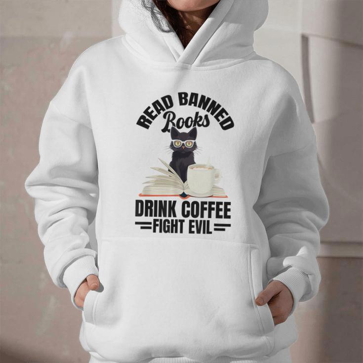 Cat I Read Banned Books Shirt Bookworm Avid Reader For Men Women Kids Graphic Youth Hoodie