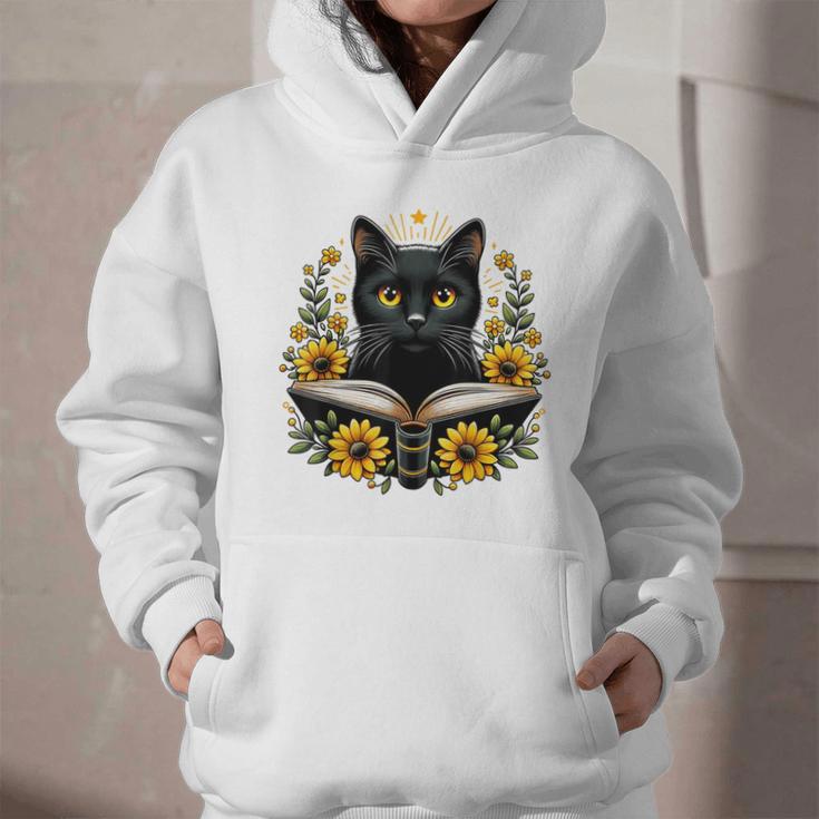 Cat For Women Book Lover Cute Cat And Book Graphic Youth Hoodie