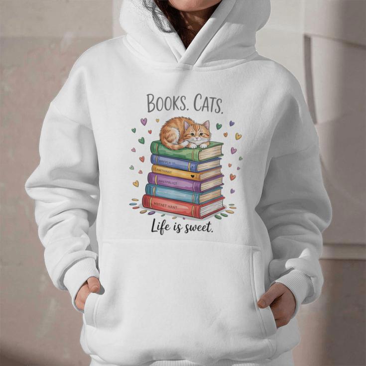 Cats Books Lover Men Women Graphic Youth Hoodie