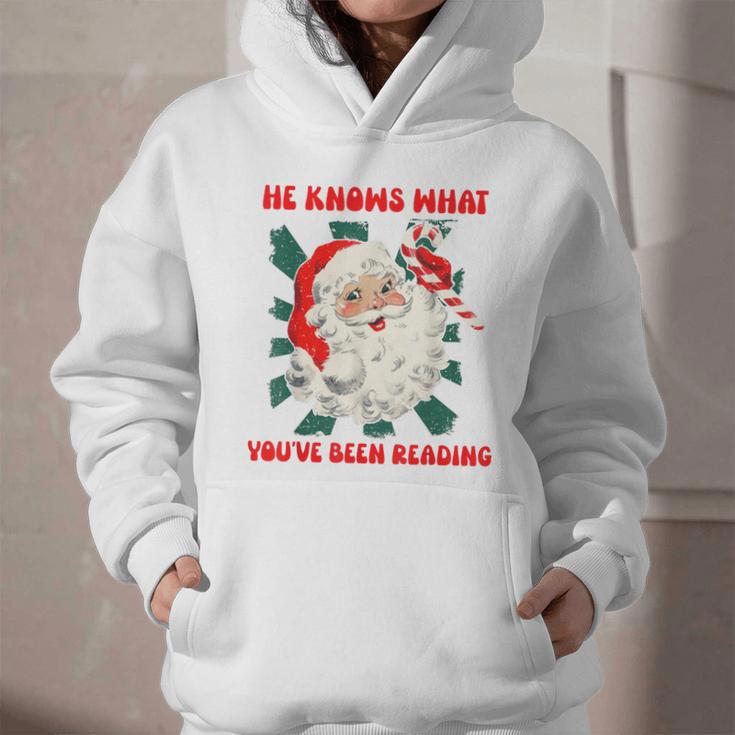 Christmas Bookish He Knows What You'Ve Been Reading Women Graphic Youth Hoodie Christmas Bookish He Knows What You'Ve Been Reading Women Graphic Youth Hoodie