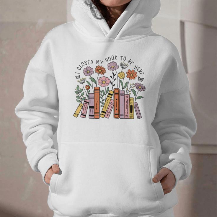I Closed My Book To Be Here Floral Bookworm Reading Graphic Youth Hoodie