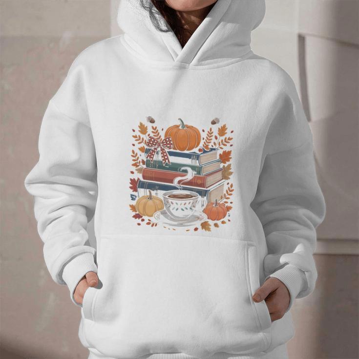 Cozy Autumn Books Fully Booked For Fall Books Pumpkin Graphic Youth Hoodie