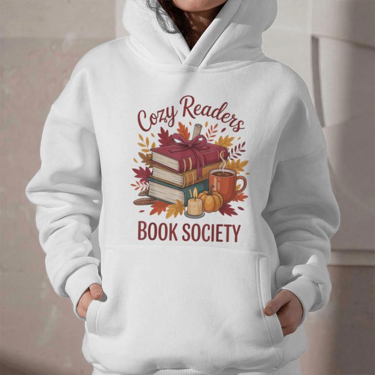 Cozy Readers Book Society Fall Autumn Floral Pumpkin Season Graphic Youth Hoodie