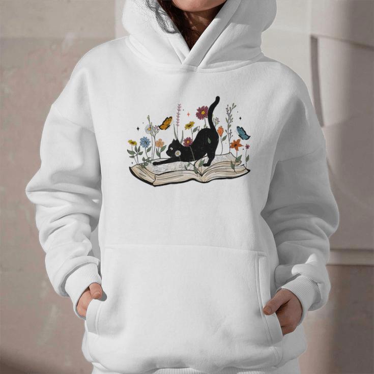 Cute Cat Flower Garden Book Kitty Reading Floral Men Women Girls Kids Graphic Youth Hoodie Cute Cat Flower Garden Book Kitty Reading Floral Men Women Girls Kids Graphic Youth Hoodie