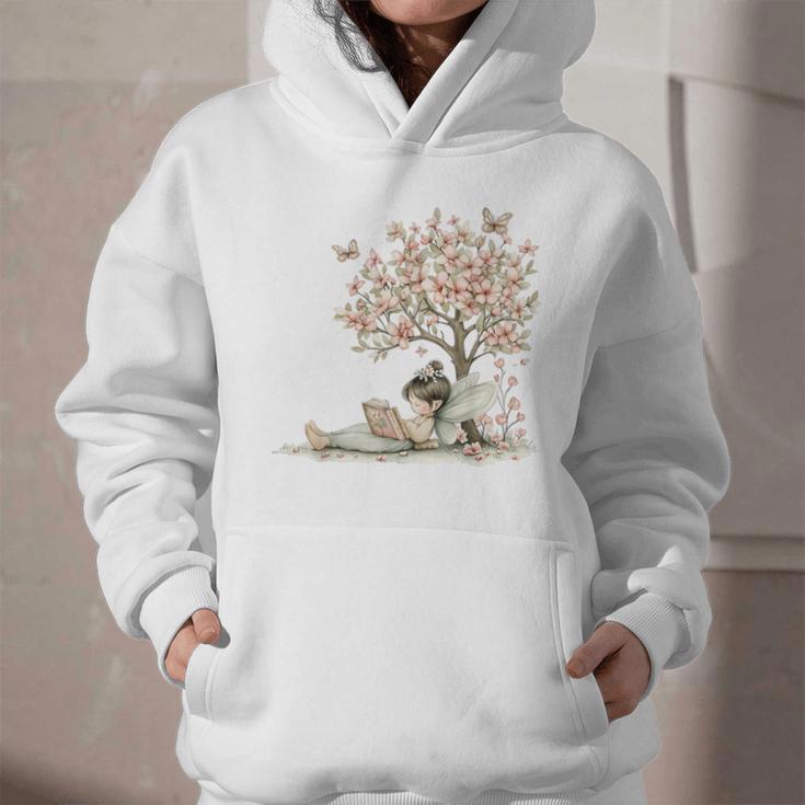 Cute Fairy Reading Fairycore Aesthetic Book Lover Graphic Youth Hoodie