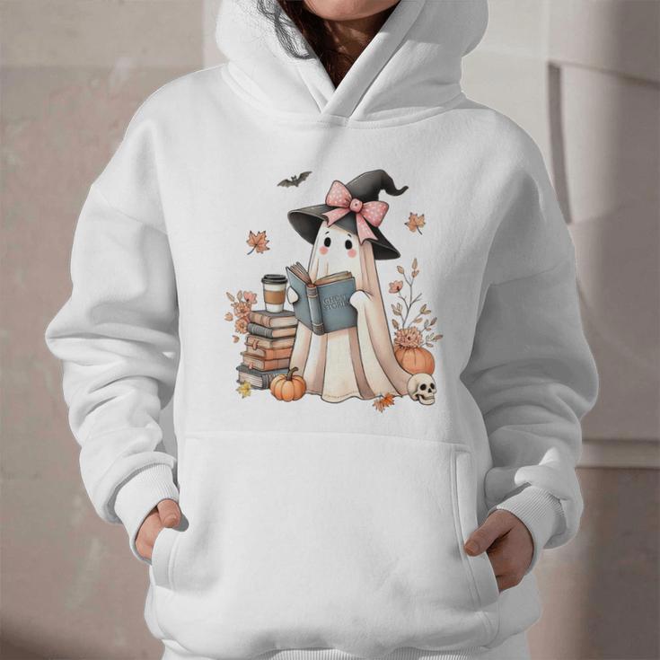 Cute Ghost Reading Book Librarian Book Lover Graphic Youth Hoodie Cute Ghost Reading Book Librarian Book Lover Graphic Youth Hoodie