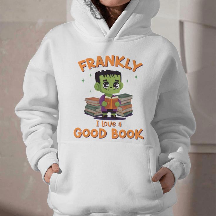 Cute Halloween Teacher Librarian Frankenstein Reading Books Graphic Youth Hoodie
