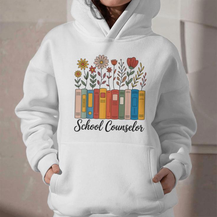 Cute Wildflower Book School Counseling Life School Counselor Graphic Youth Hoodie