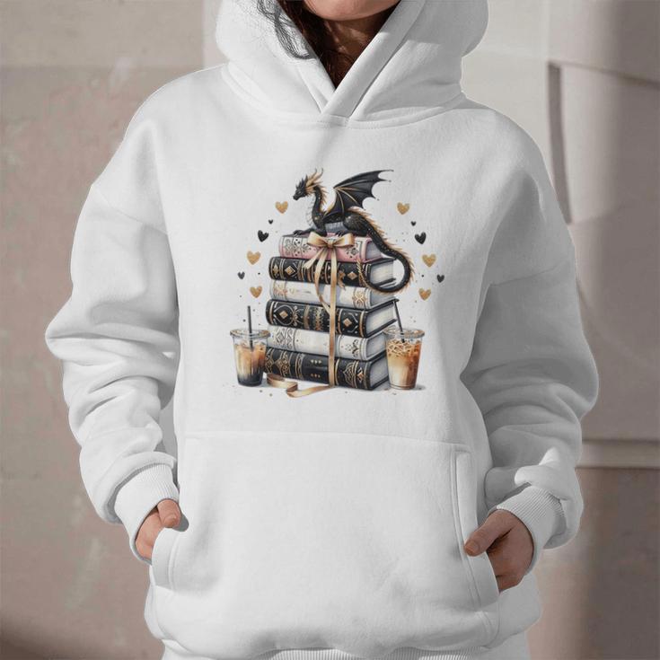 Dragon Hoard Of Books Reading Lover Cute Art Graphic Youth Hoodie