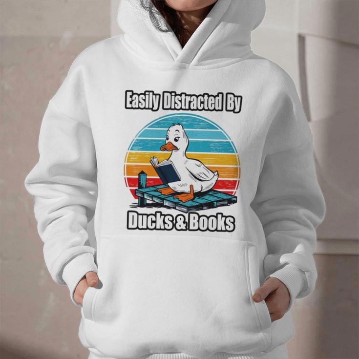 Ducks Books Lover Easily Distracted By Ducks & Books Graphic Youth Hoodie