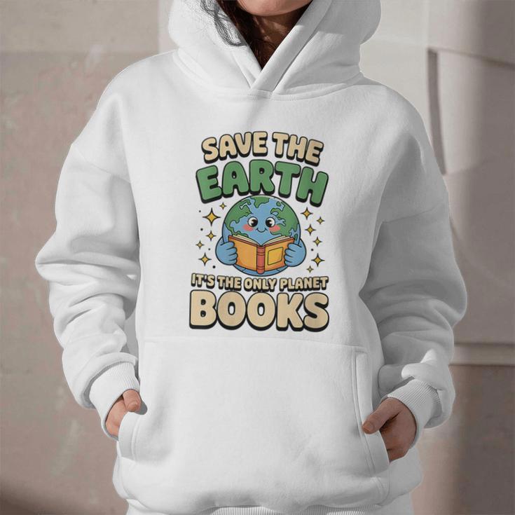 Earth Day Save Earth It´s Only Planet With Books Reader Graphic Youth Hoodie