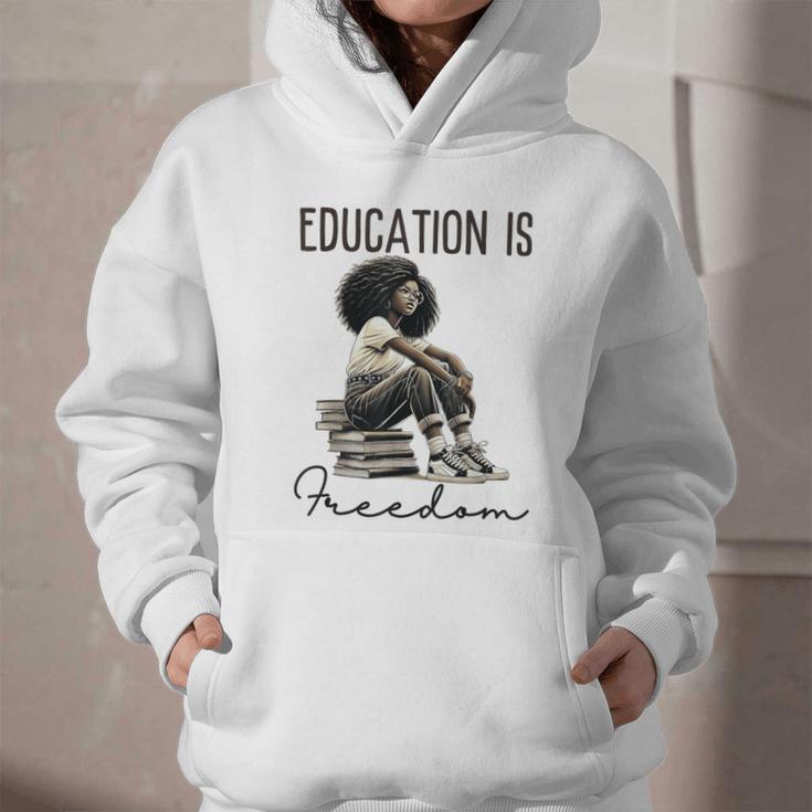 Education Is Freedom Teacher Women Books Black History Graphic Youth Hoodie