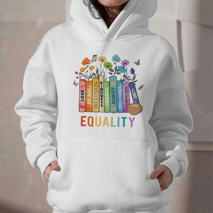 Equal Rights Book Flower Equality Peace Love Kindness Book Graphic Youth Hoodie Equal Rights Book Flower Equality Peace Love Kindness Book Graphic Youth Hoodie