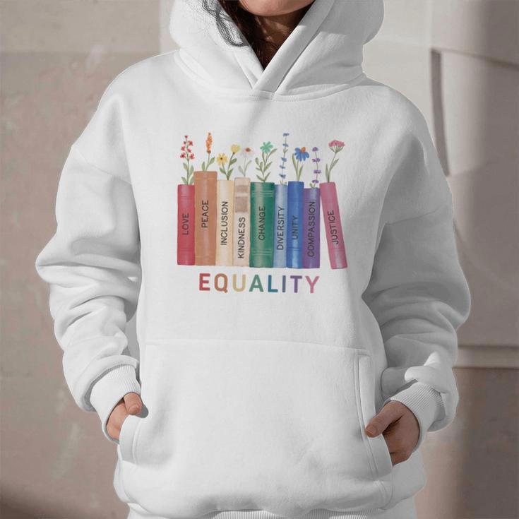 Equality Flower Books Equal Rights Social Justice Feminist Graphic Youth Hoodie