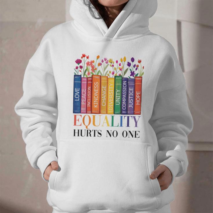 Equality Hurts No One LGBTQ Pride Books And Flowers Graphic Youth Hoodie