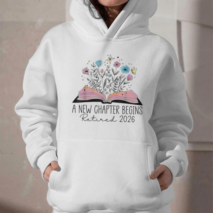 Floral Book A New Chapter Begins Retired 2026 Retirement Graphic Youth Hoodie Floral Book A New Chapter Begins Retired 2026 Retirement Graphic Youth Hoodie