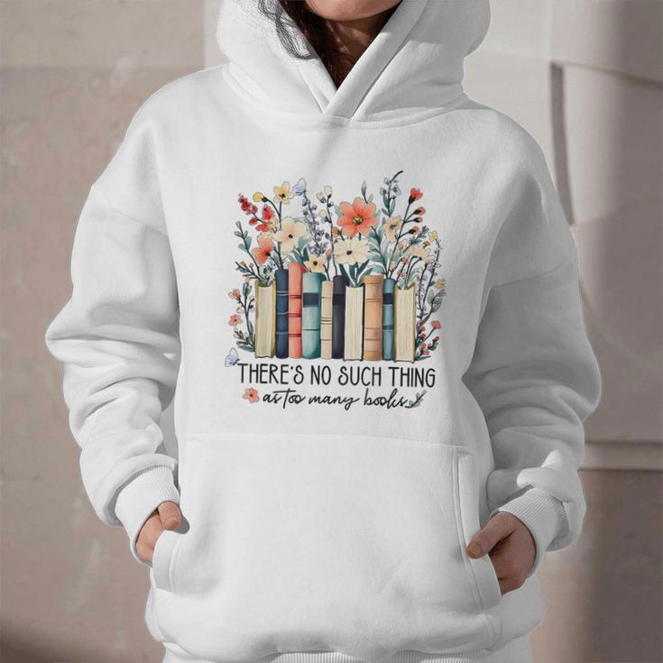 Floral Book There's No Such Thing As Too Many Book Lover Graphic Youth Hoodie Floral Book There's No Such Thing As Too Many Book Lover Graphic Youth Hoodie