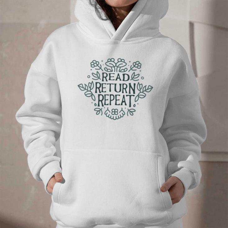 Floral “Read Return Repeat” Book Lovers Readers Librarians Graphic Youth Hoodie Floral “Read Return Repeat” Book Lovers Readers Librarians Graphic Youth Hoodie