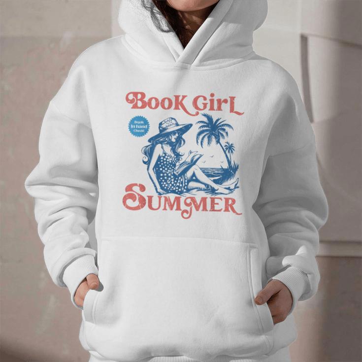 Girl Reading Book Summer Beach Vacation For Book Lover Graphic Youth Hoodie