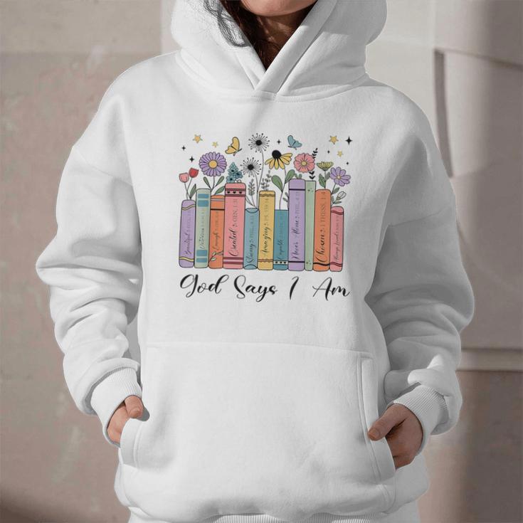 God Says I Am Floral Book Cute Christian Girl Teen Religious Graphic Youth Hoodie