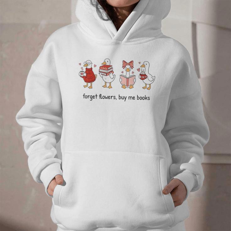 Goose Forget Flowers Buy Me Books Graphic Youth Hoodie