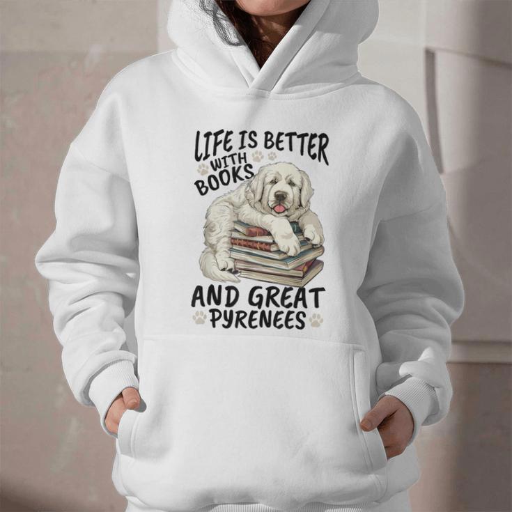 Great Pyrenees Dog Breed Life Is Better With Books And Great Graphic Youth Hoodie