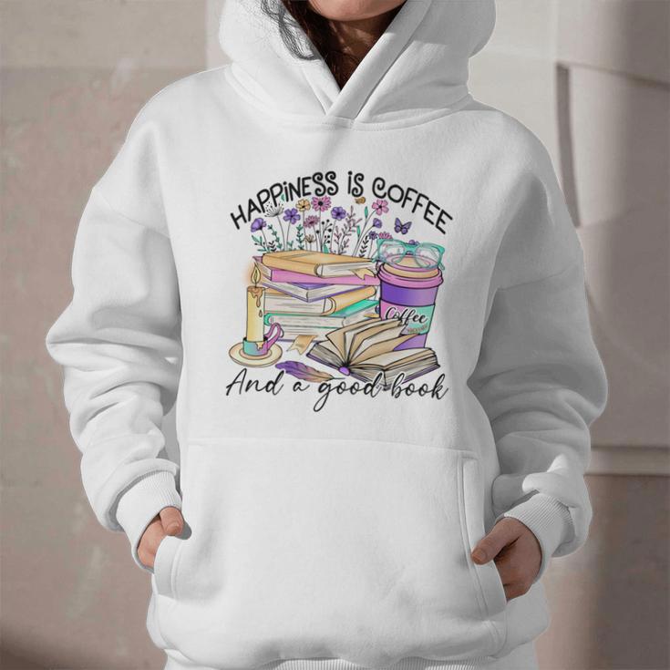 Happiness Is Coffee And a Good Book Women Love Reading Book Graphic Youth Hoodie