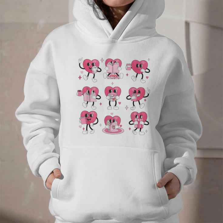 Heart Reading Books Valentine Teacher Boy Girl Book Lover Graphic Youth Hoodie