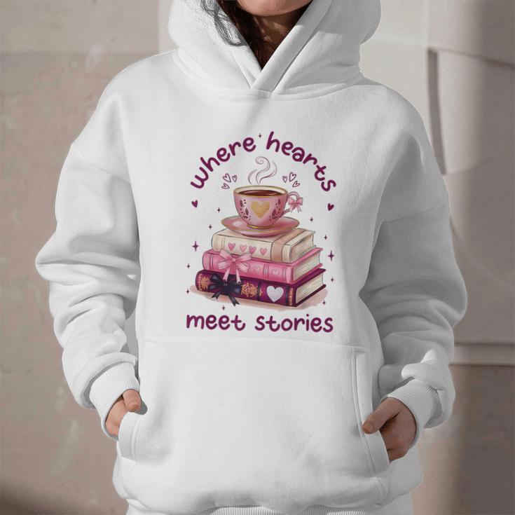Where Hearts Groovy Meet Stories Coffee Books Valentines Day Graphic Youth Hoodie Where Hearts Groovy Meet Stories Coffee Books Valentines Day Graphic Youth Hoodie