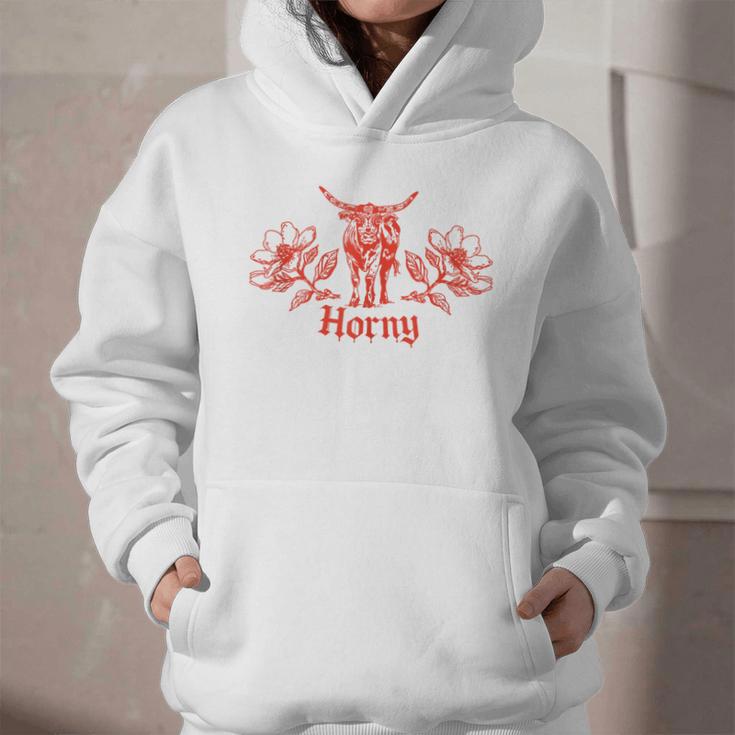 Horny Bull Romance Reader Shirt Spicy Books Bull Pun Graphic Youth Hoodie