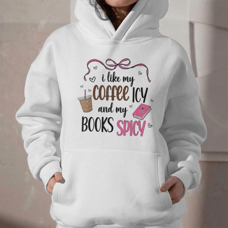Iced Coffee & Reading Smut Books Girly Spicy Novels Graphic Youth Hoodie