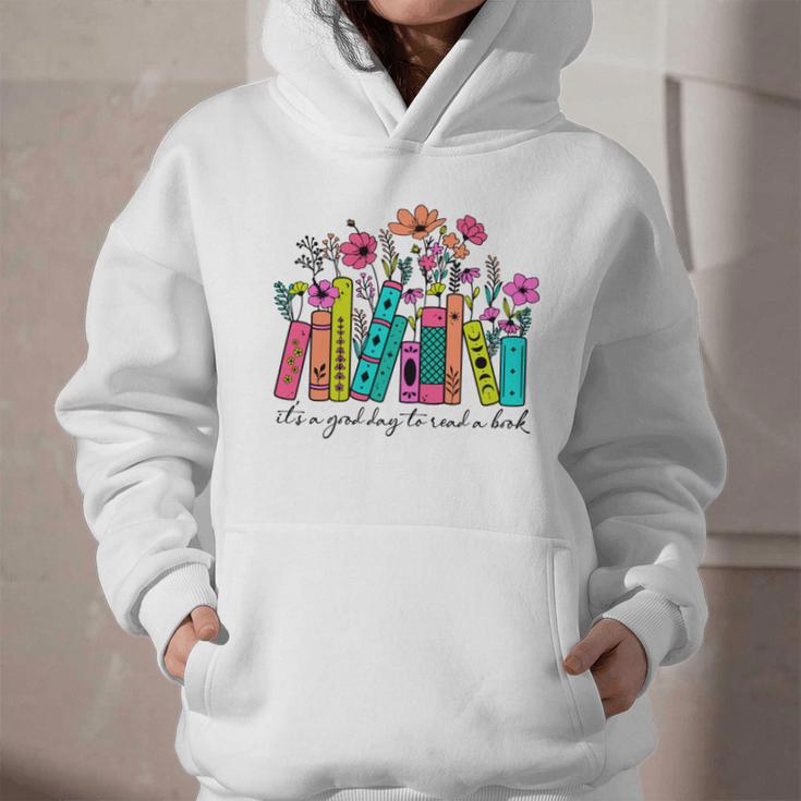 It's A Good Day To Read A Book Floral Book Lovers Librarian Graphic Youth Hoodie