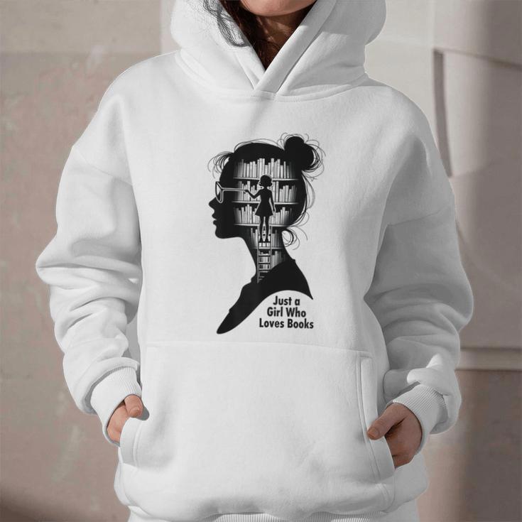 Just A Girl Who Loves Books Girls Books Lovers Graphic Youth Hoodie Just A Girl Who Loves Books Girls Books Lovers Graphic Youth Hoodie
