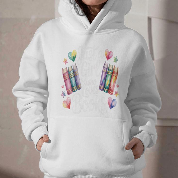 Just a Girl Who Loves Books Lover Reading Library Librarian Graphic Youth Hoodie Just a Girl Who Loves Books Lover Reading Library Librarian Graphic Youth Hoodie