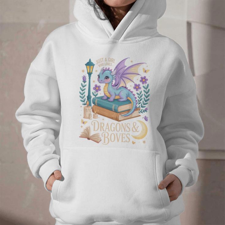 Just a Girl Who Loves Dragons & Books Reader Fantasy Fun Premium Tri-Blend Graphic Youth Hoodie