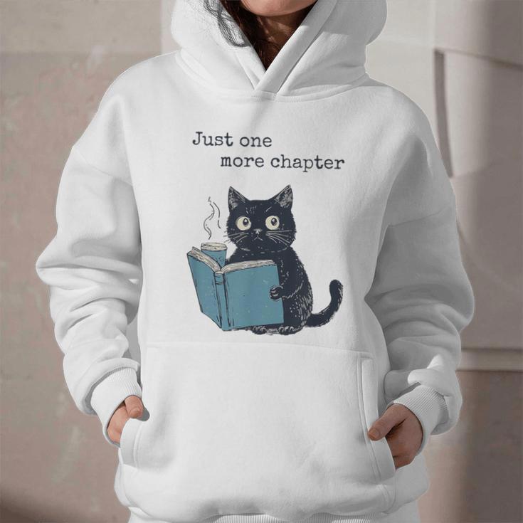 Just One More Chapter Bookworm Cat Book Lover Graphic Youth Hoodie