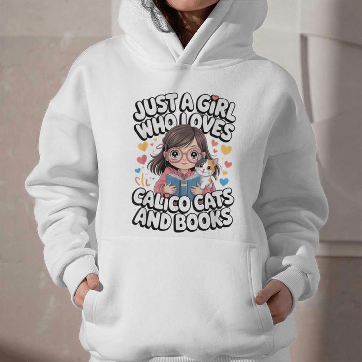 Kawaii Cat And Books Just A Girl Who Loves Both Graphic Youth Hoodie