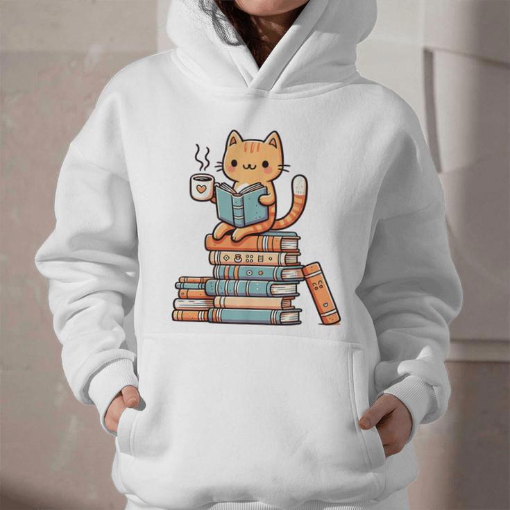 Kawaii Cat Coffee Books Teacher Men Women Girls Kids Graphic Youth Hoodie Kawaii Cat Coffee Books Teacher Men Women Girls Kids Graphic Youth Hoodie