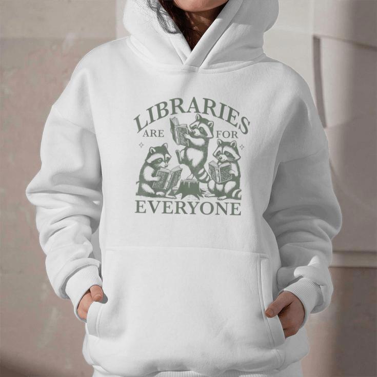 Libraries Are For Everyone Racoon Read Banned Book Librarian Graphic Youth Hoodie Libraries Are For Everyone Racoon Read Banned Book Librarian Graphic Youth Hoodie