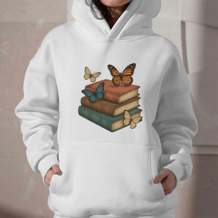Life Is Better With Butterflies And Books Cute Butterfly Graphic Youth Hoodie